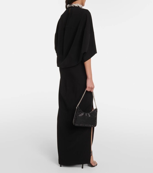Crystal-braided maxi dress