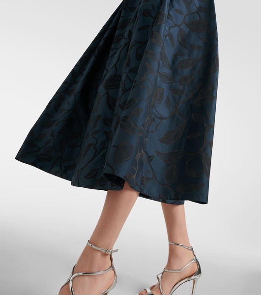Diego pleated jacquard midi dress