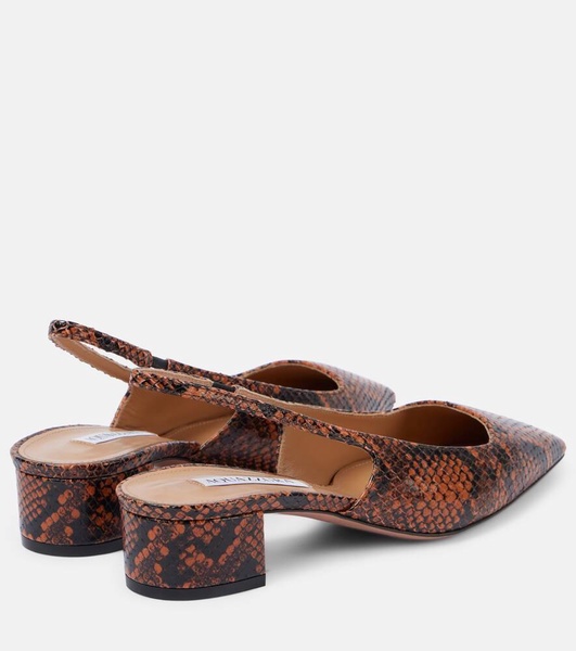Ginza 35 snake-effect leather slingback pumps