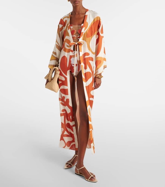 Algae printed beach cover-up