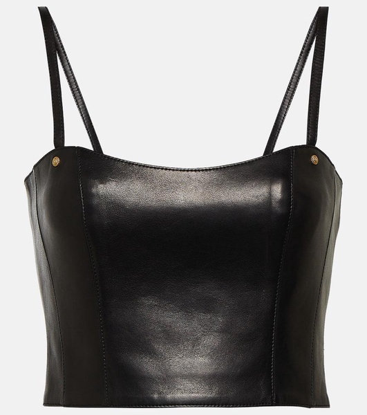 Leather crop top