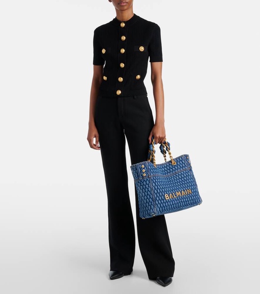 1945 quilted denim tote bag
