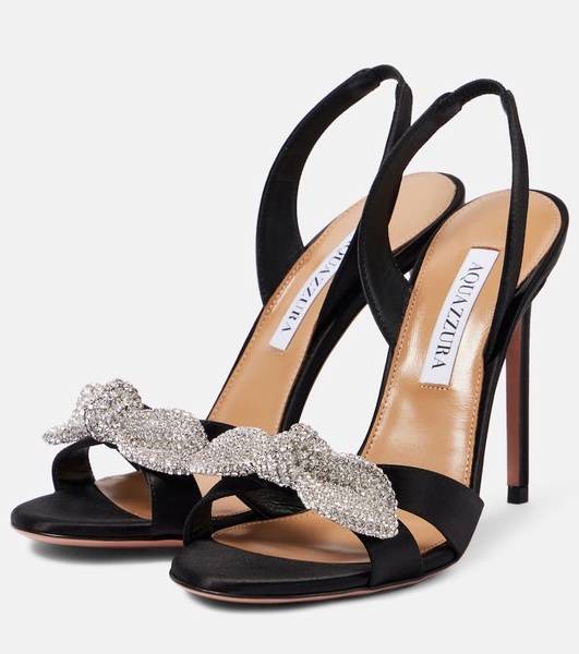 Very Bow Tie 105 embellished satin sandals