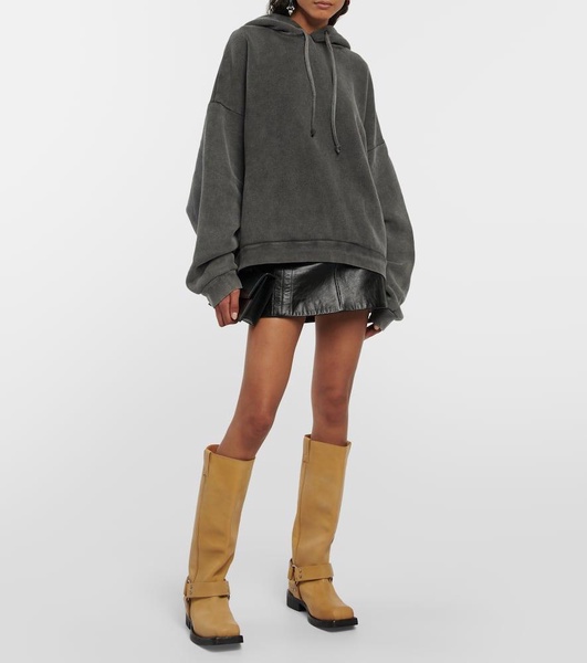 Cropped cotton hoodie