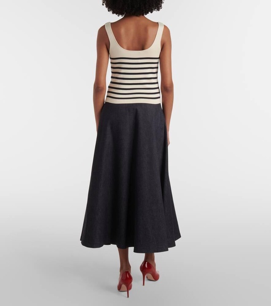 Stevie striped silk and cotton tank top