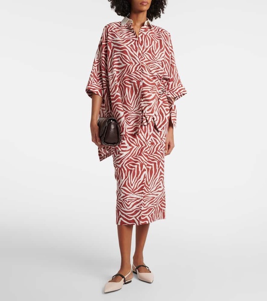 Printed cotton and silk shirt