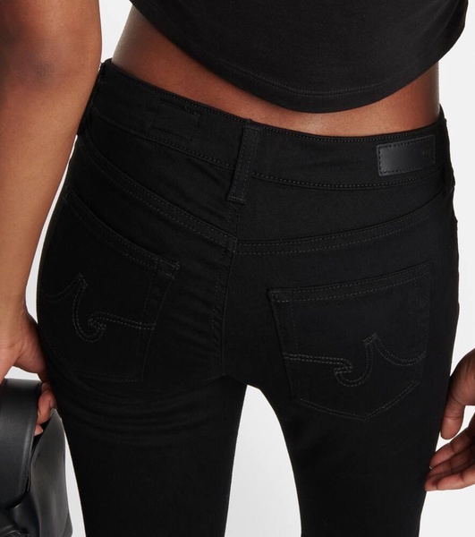 Low-rise flared jeans