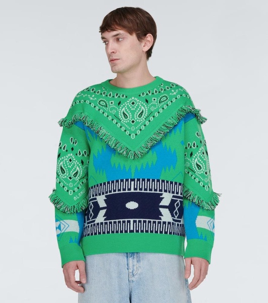 Icon Bandana jacquard virgin wool sweater