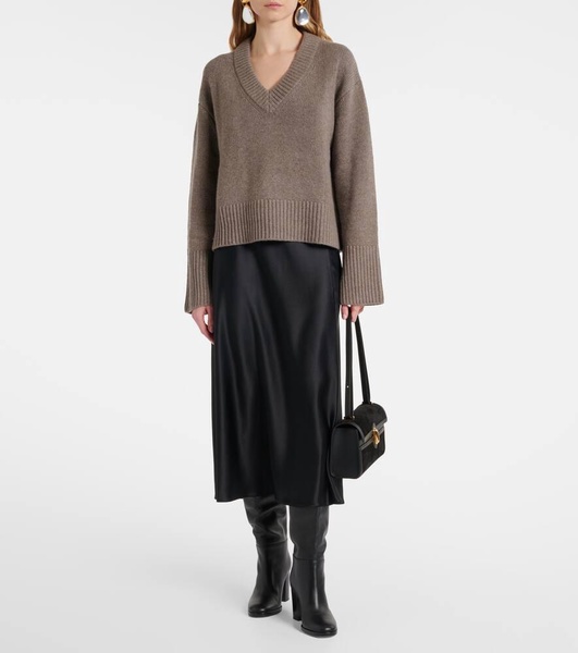 Carnet silk midi skirt