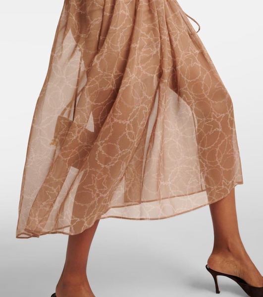 Sheer silk georgette midi dress