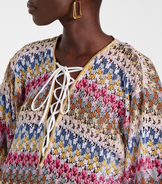 Zigzag knitted kaftan