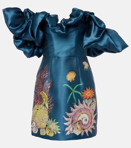 Dorian printed ruffled minidress