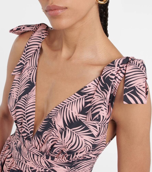 Tiered cotton-blend midi dress