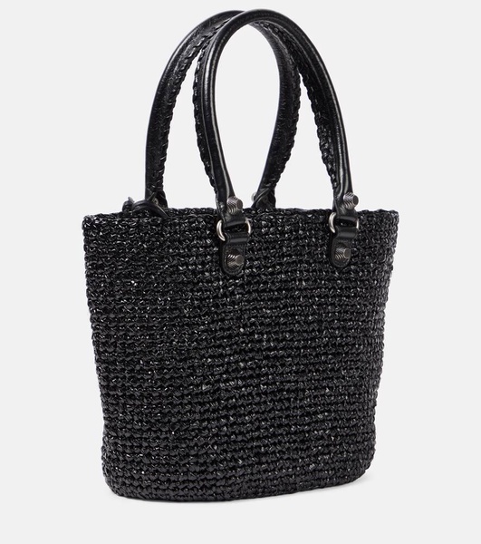 Le Cagole Medium raffia shoulder bag