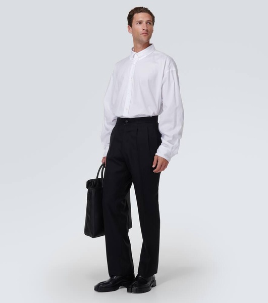 Four stitches wool straight pants