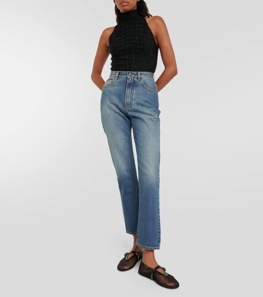 Croc-effect halterneck bodysuit