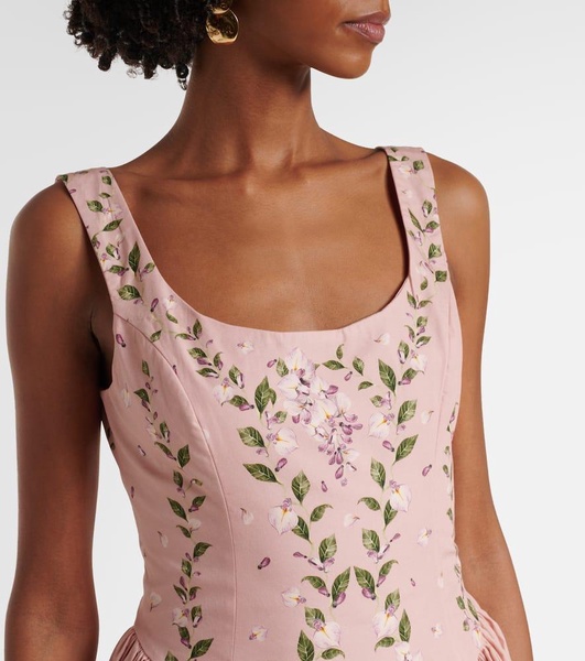 Pluma Wisteria floral corset cotton dress