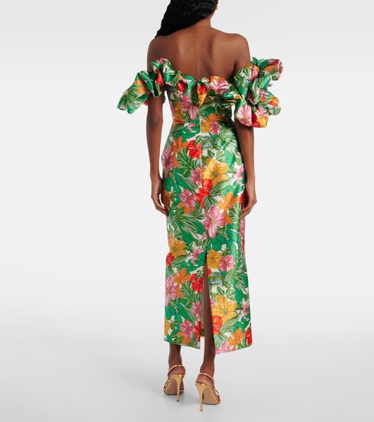 Printed off-shoulder maxi dress