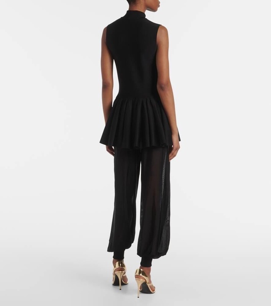 Pleated turtleneck top