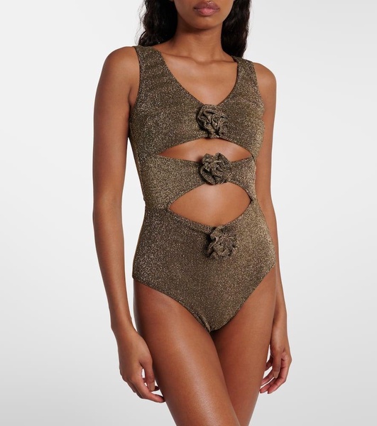 Beth floral-appliqué swimsuit
