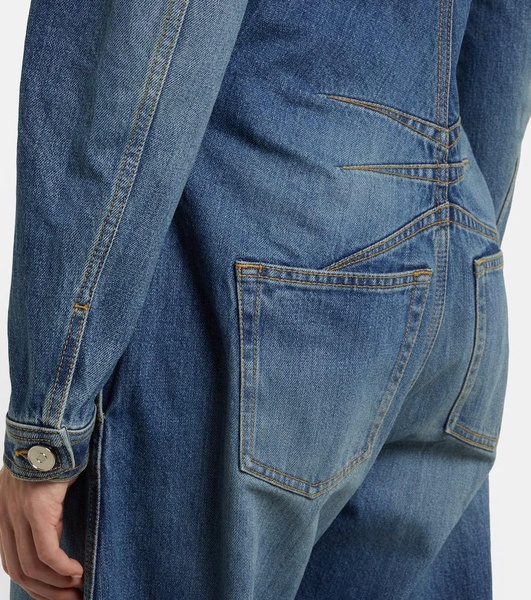 Round denim jumpsuit
