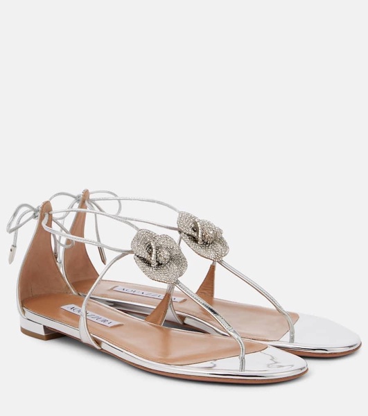 Crystal Orchid mirrored leather sandals