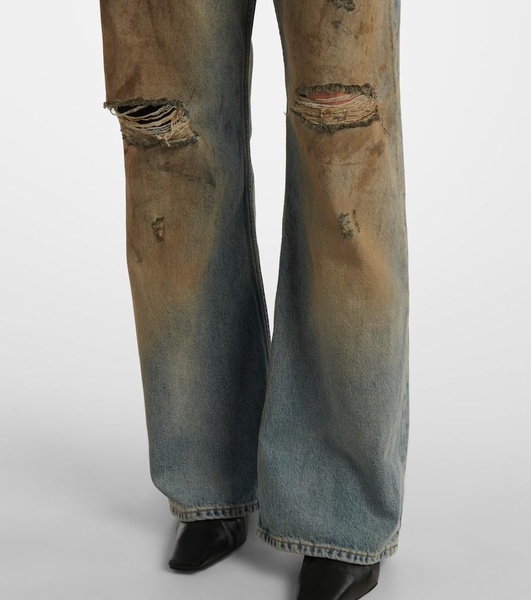 Penicillin distressed wide-leg jeans 