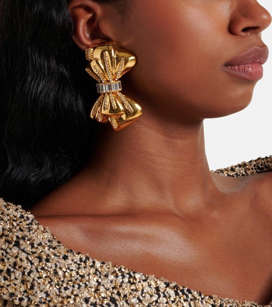 Crystal-embellished clip-on earrings