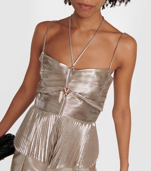 Justin halterneck lamé top