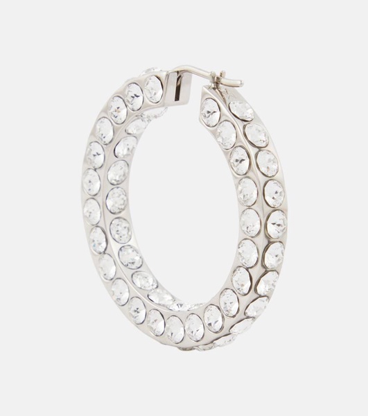 Jahleel large crystal-embellished hoop earrings