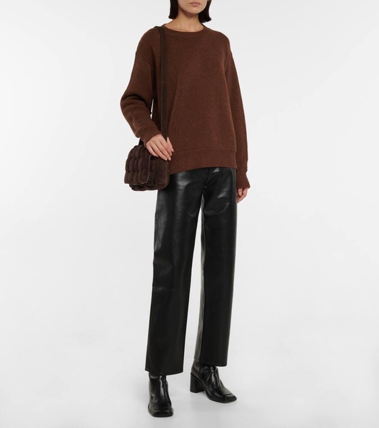 90s Pinch Waist leather-blend pants