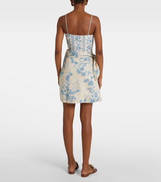Agustina printed linen beach cover-up