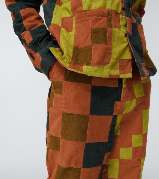 Patchwork corduroy pants