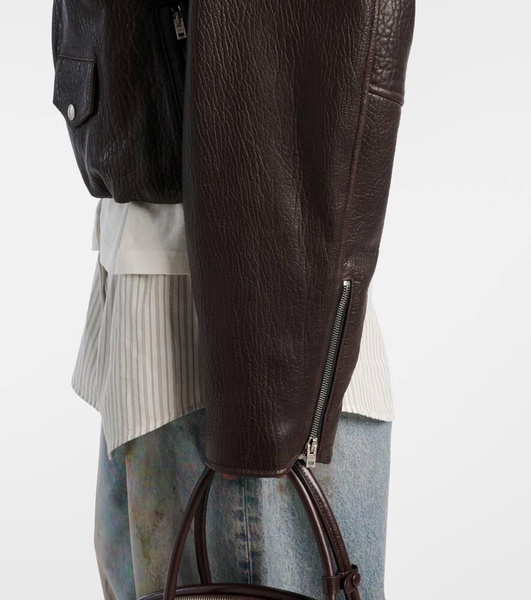 Leather biker jacket