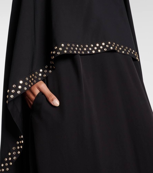Embellished caped maxi dress