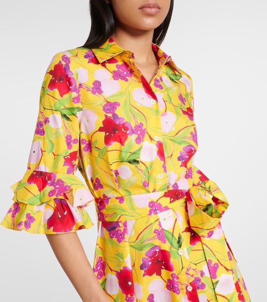 Floral cotton shirt dress