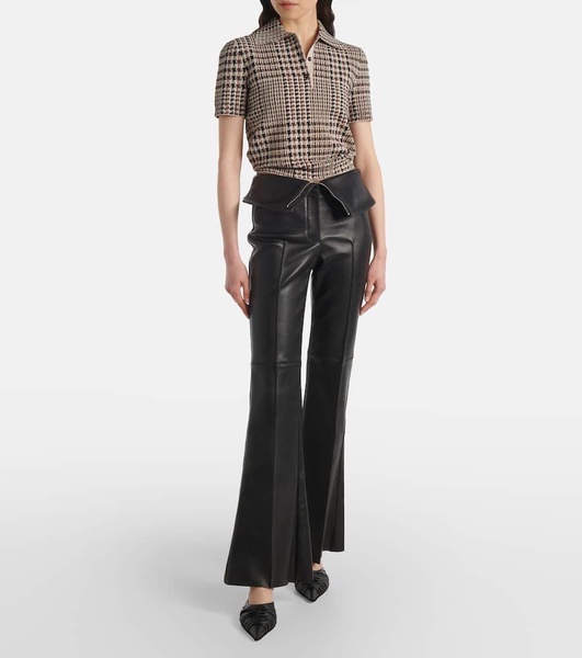 High-rise leather pants