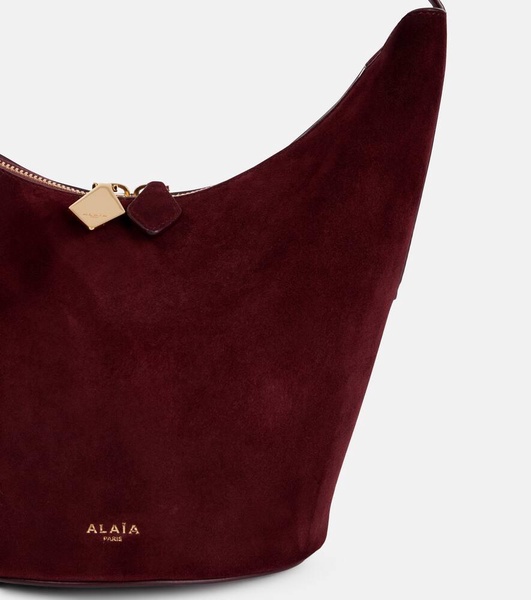 Shape Small suede and leather bucket bag