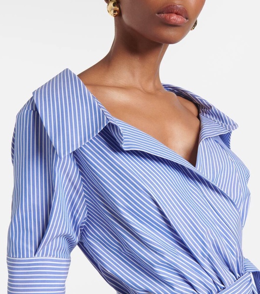 Lydia striped cotton midi dress