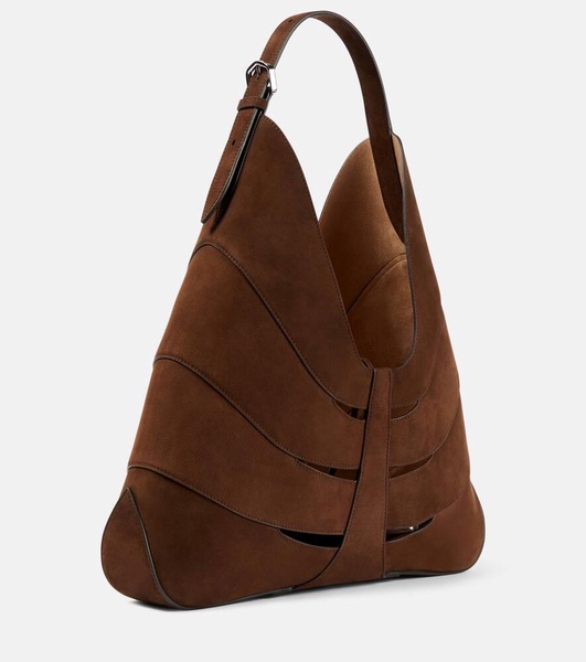 Delta suede shoulder bag