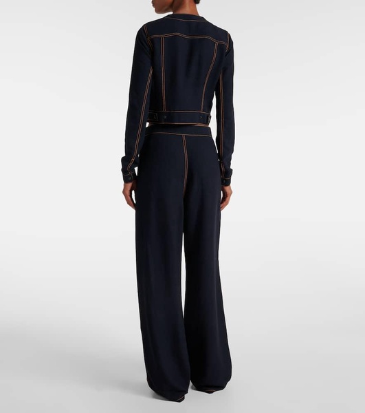 Fluid cropped wool-blend jacket