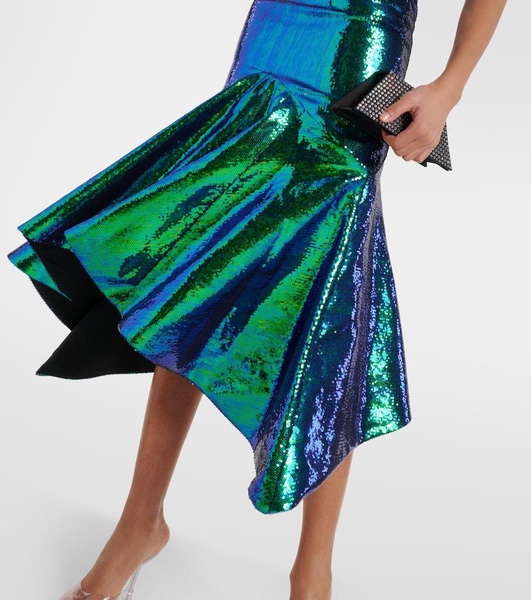 Sequined fishtail midi dress