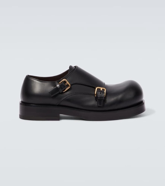 Helium leather monk strap shoes