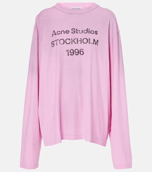 Logo cotton and hemp jersey top