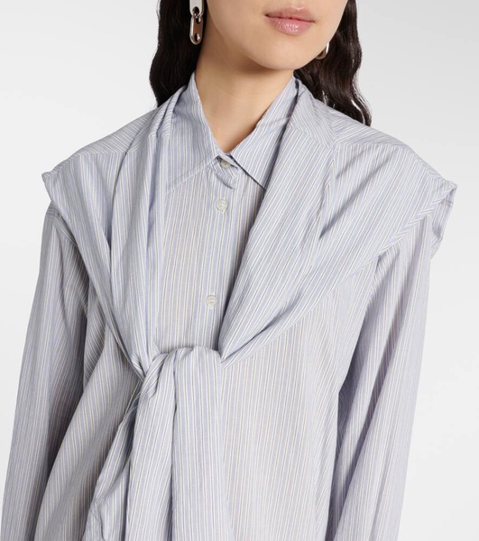 Layered striped shirt dress