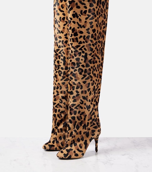 Decollete 90 calf hair over-the-knee boots