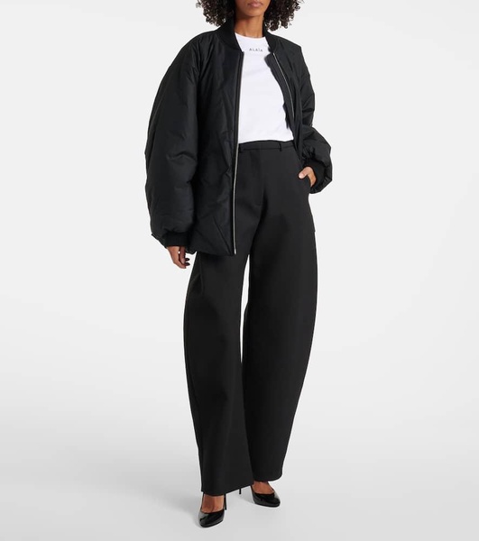 Wool wide-leg pants