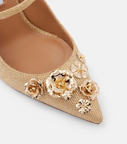 Bloom 105 floral-appliqué pumps