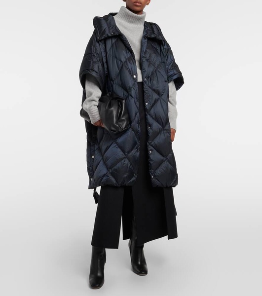 Treca quilted canvas down cape