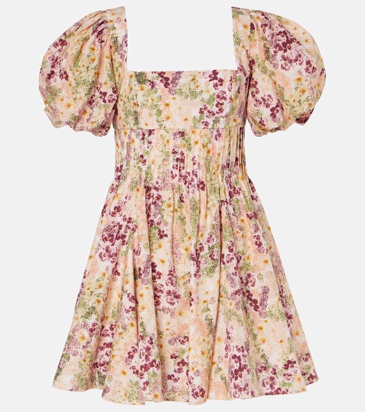 Caramelo Florecer cotton minidress